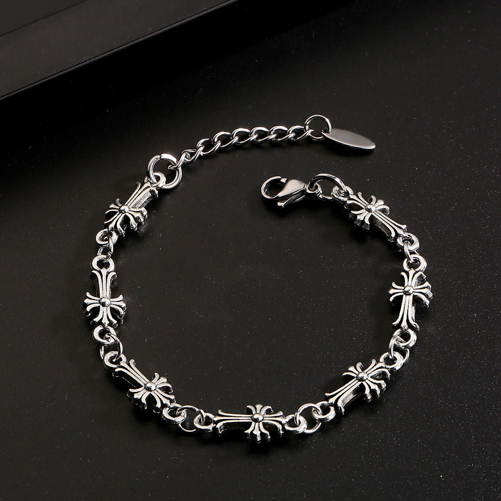 Chrome Hearts double-layer Cross simple bracelet