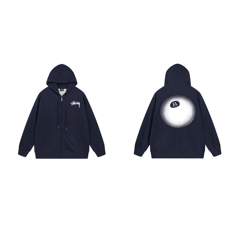 Stussy Hoodie Zip-Up Cardigan Fleece Hooded Sweater