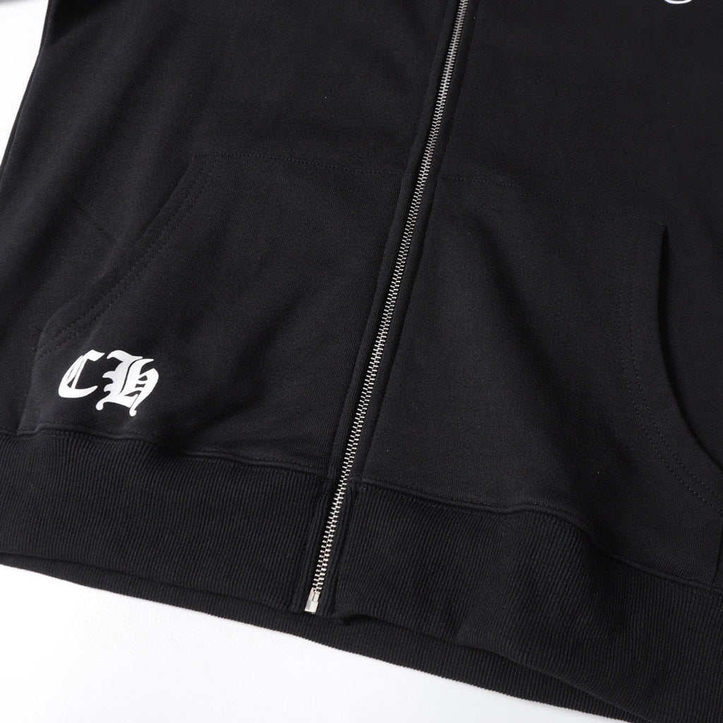 Chrome-Hearts Hoodie - Black Street Style Embroidered Sweatshirt 851