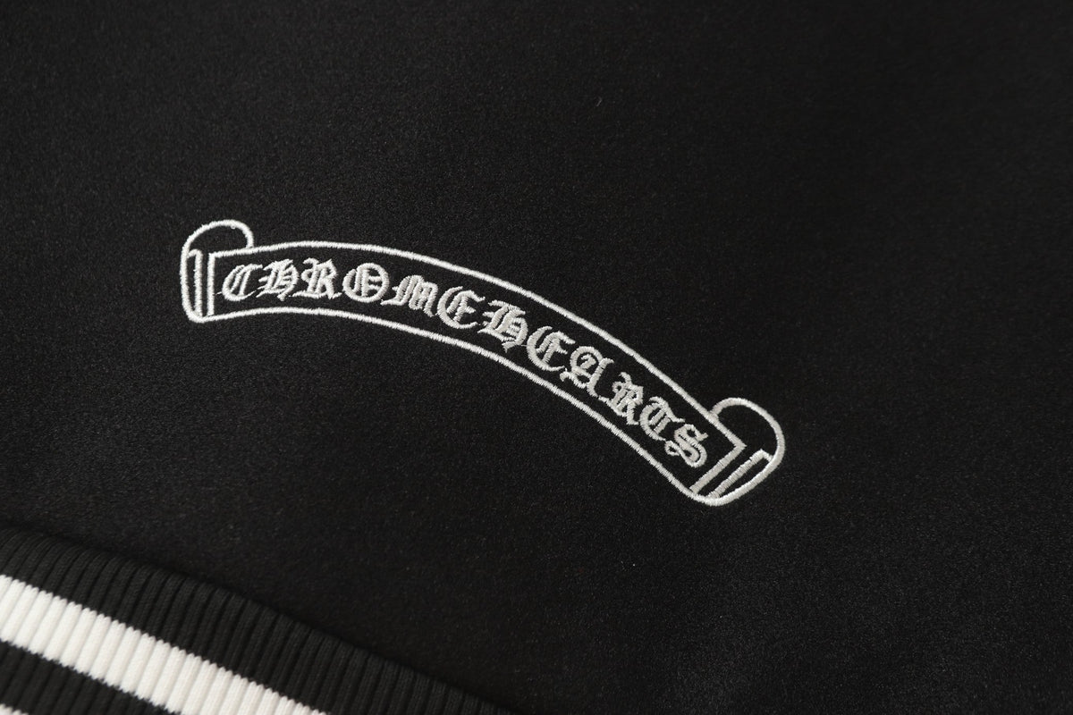 Chrome-Hearts Black White Street Style Baseball Coat 0002