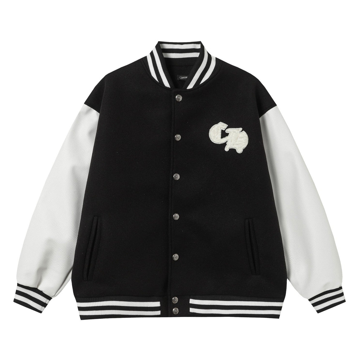 Chrome Hearts Varsity Jacket - Black White Gothic Baseball Coat 2206