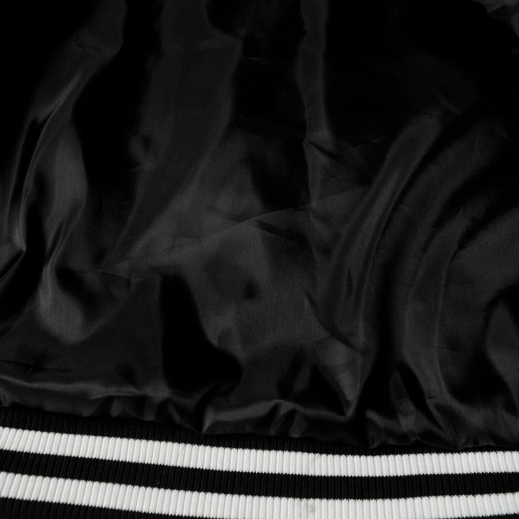 Chrome Hearts Layered Cross Varsity Jacket - Black White Street Style Outerwear 2208