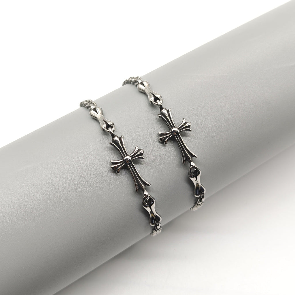 Chrome Hearts Silver Plus Cross chain bracelet 925 Sterling Silver