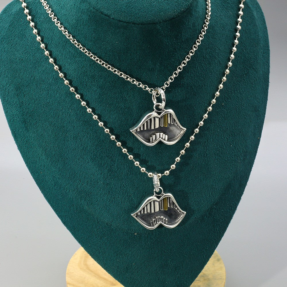 Chrome Hearts big mouth gold tooth necklace