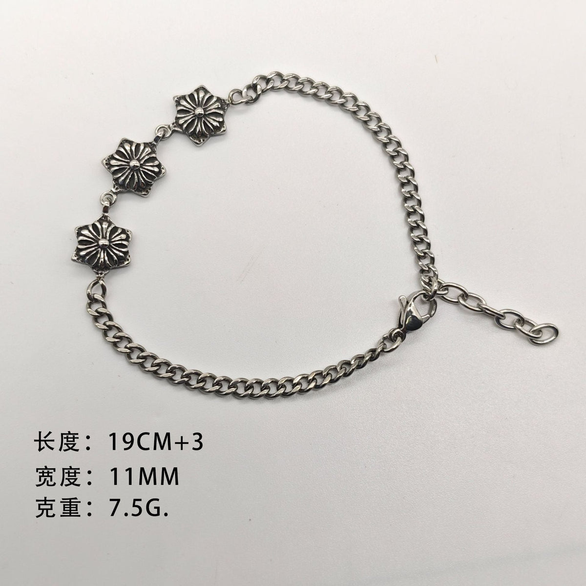 Chrome Hearts versatile 3 flower ball bracelet