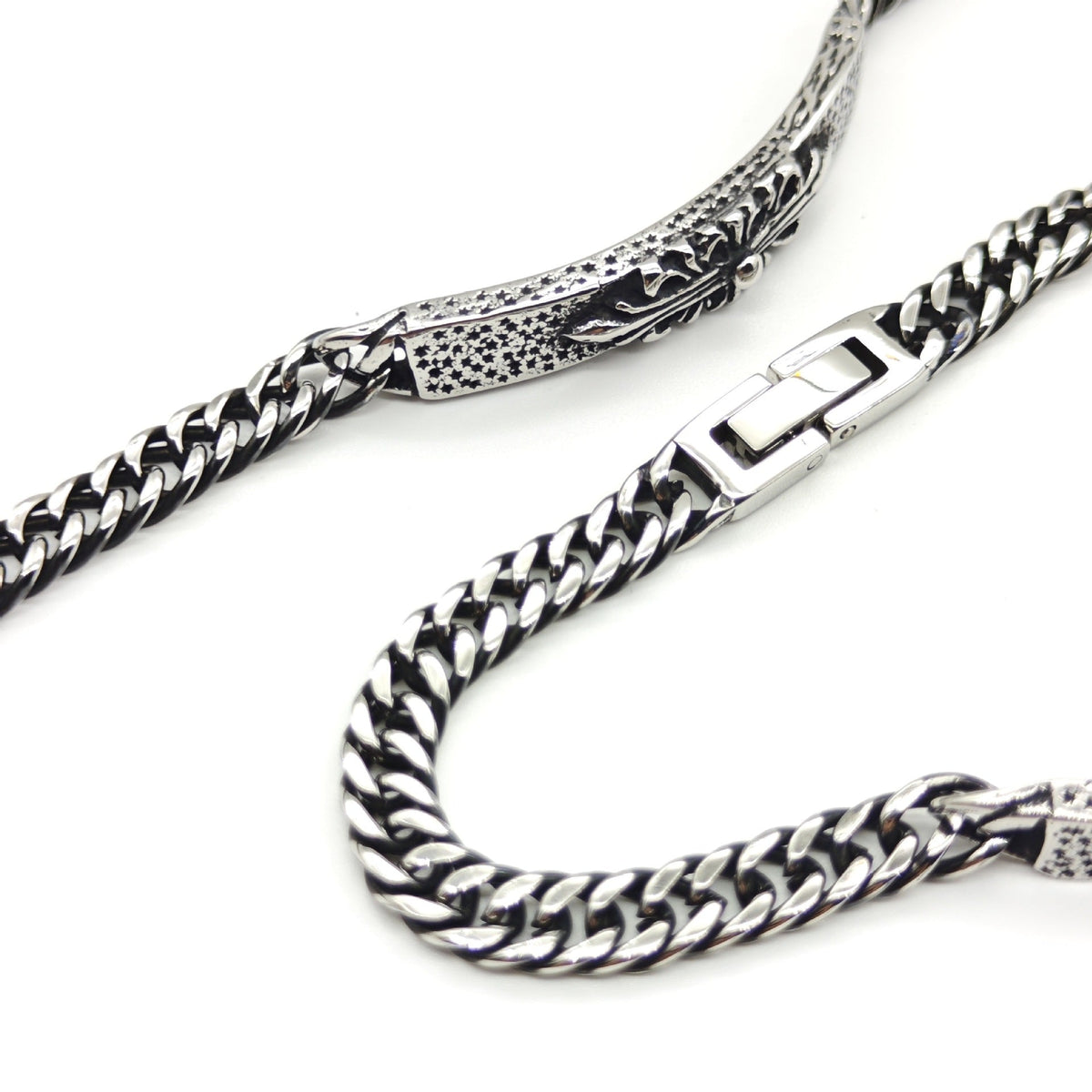 Chrome Hearts multi-layered retro cross flower curved bracelet