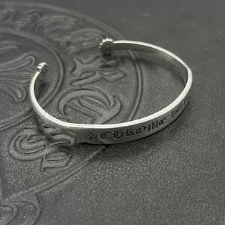 Chrome Hearts retro letter cross flower scroll label open bracelet