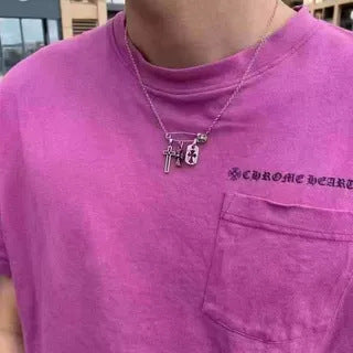 Chrome Hearts pin necklace with various elements