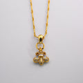 Chrome Hearts diamond anchor 24k gold plated pendant necklace