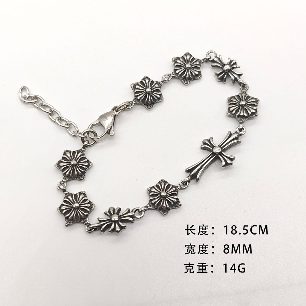 Chrome Hearts six-pointed star flower ball cross bracelet