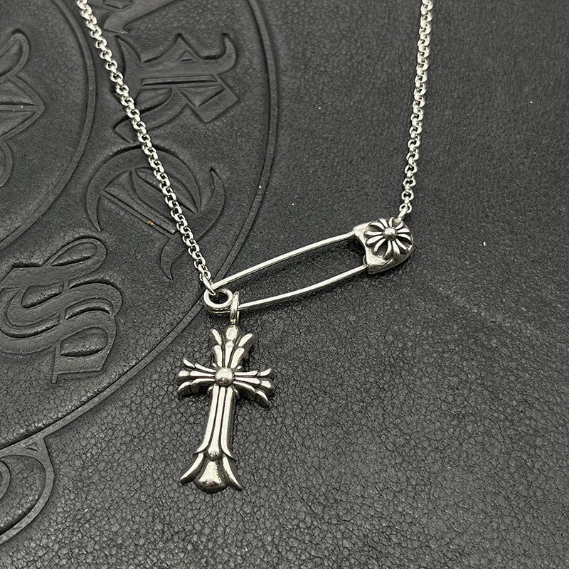 Chrome Hearts pin necklace with various elements