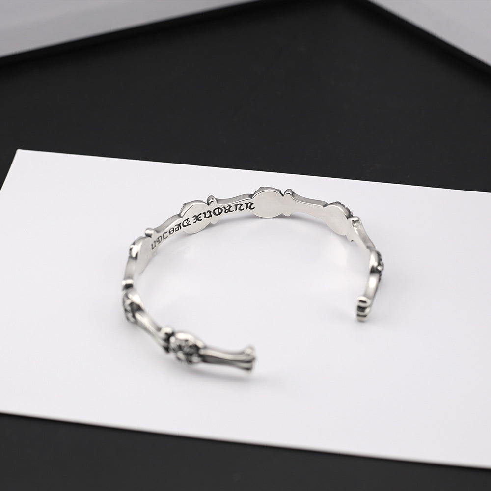 chrome hearts retro five-pointed flower open bracelet