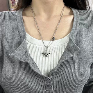 Chrome Hearts skull man twist pin necklace