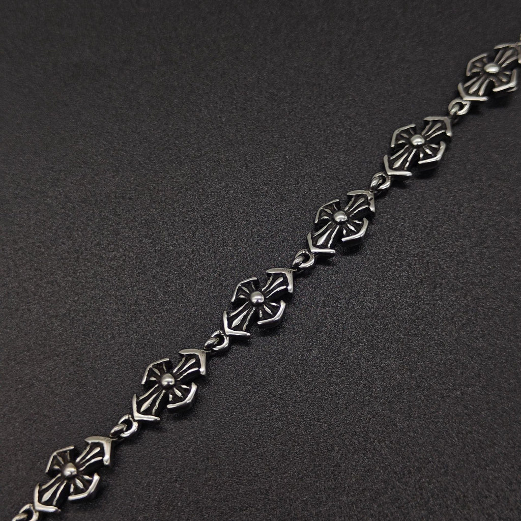 Chrome Hearts cross Silver Daisy retro bracelet