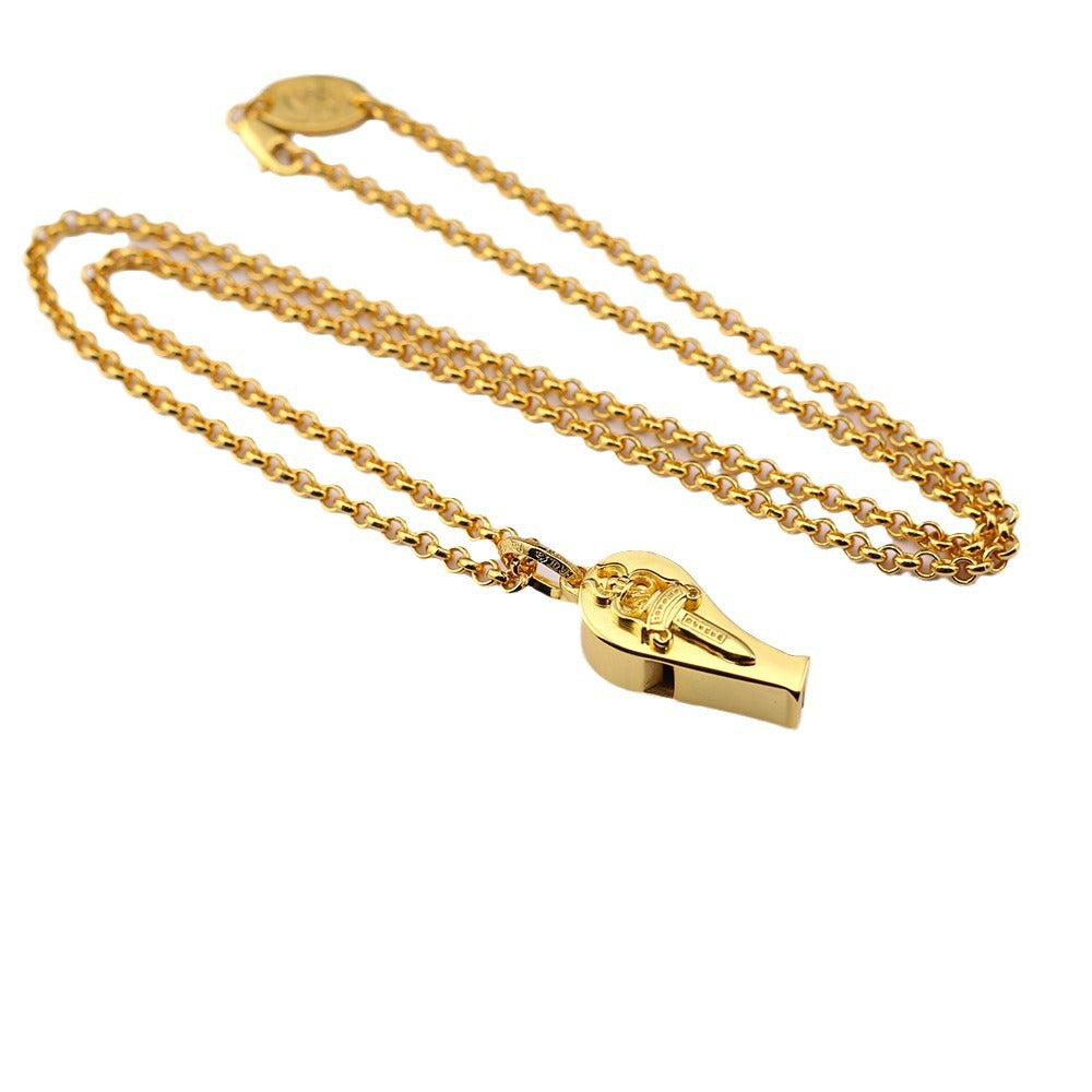 chrome hearts 24 gold holy sword whistle pendant