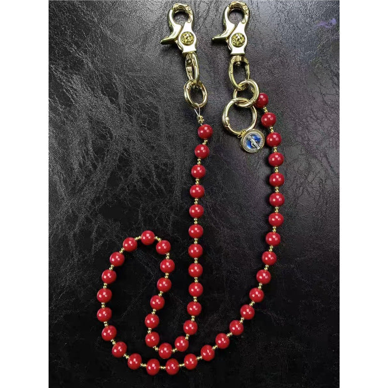 Chrome Hearts pure copper red agate trouser chain