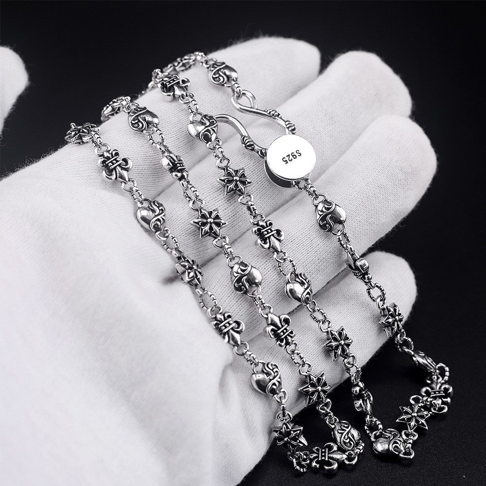 Chrome Hearts anchor love cross necklace