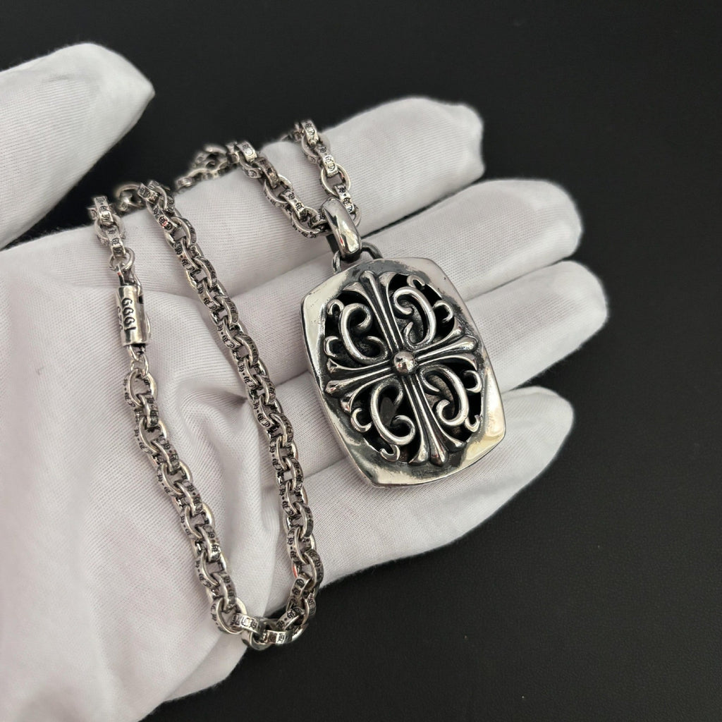 Chrome Hearts Crusader flower square pendant