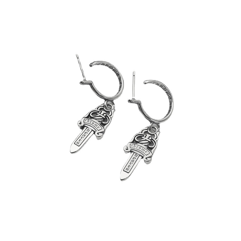 chrome hearts big sword model earrings