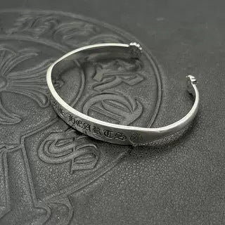 Chrome Hearts retro letter cross flower scroll label open bracelet