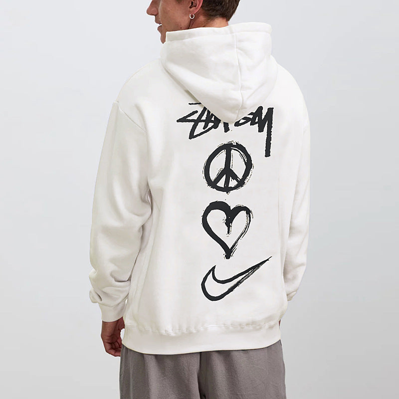 Stussy Hoodie Embroidered Fleece Fashion Hooded Sweater