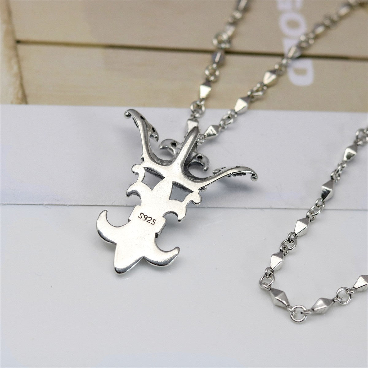 Chrome Hearts old crown anchor diamond pendant