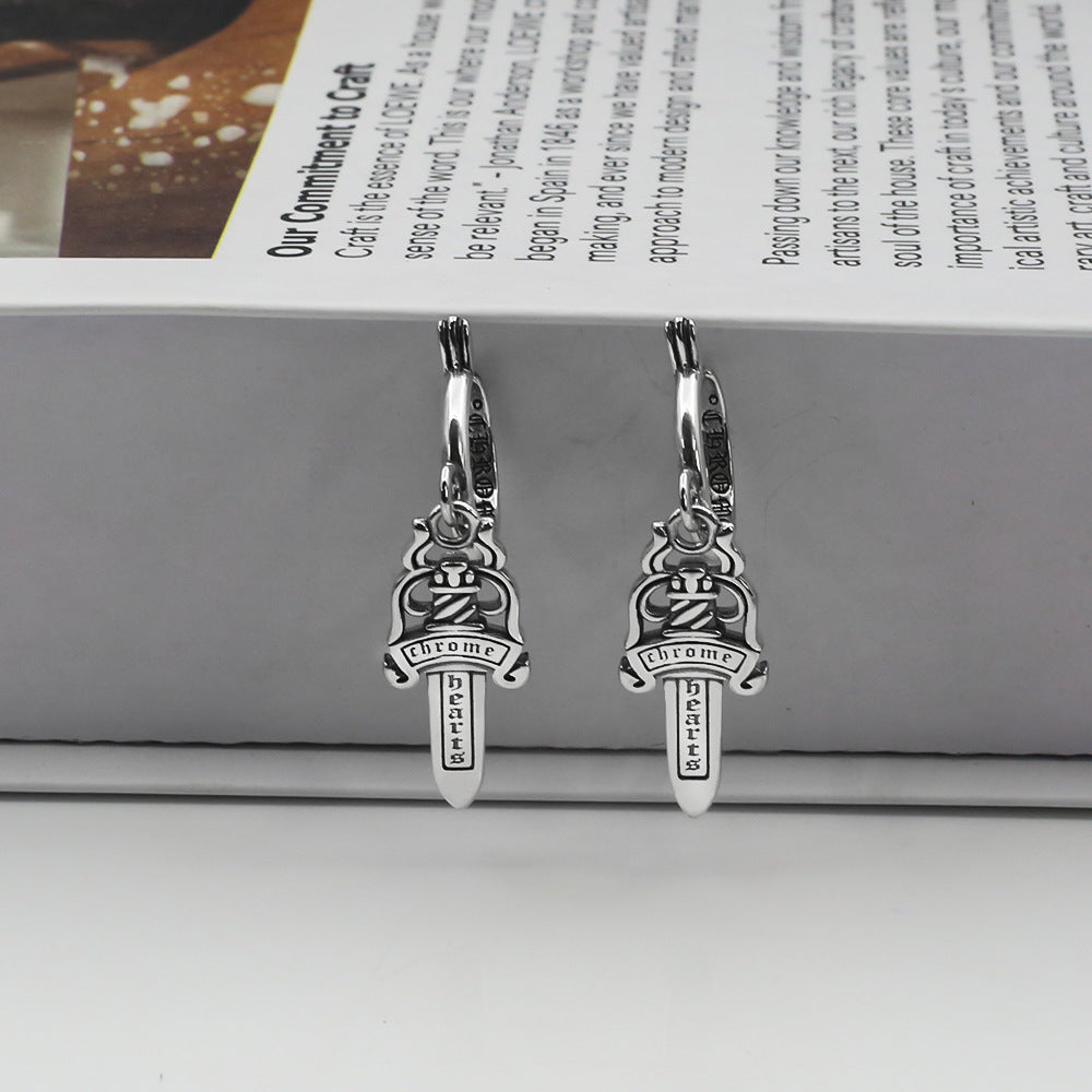 chrome hearts big sword model earrings