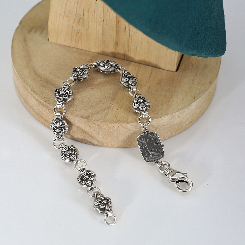 Chrome Hearts distressed spherical anchor patchwork bracelet