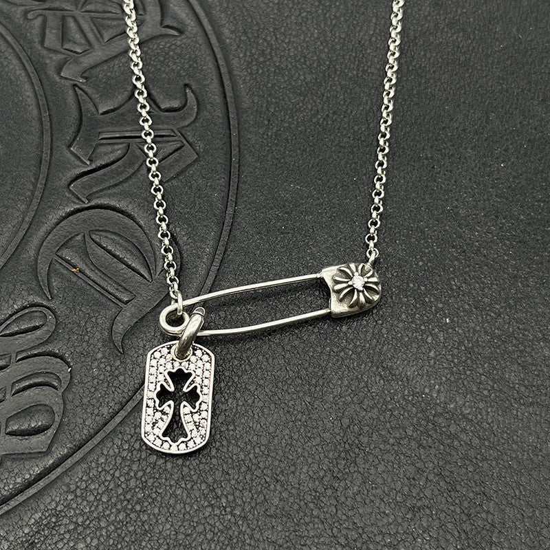 Chrome Hearts pin necklace with various elements