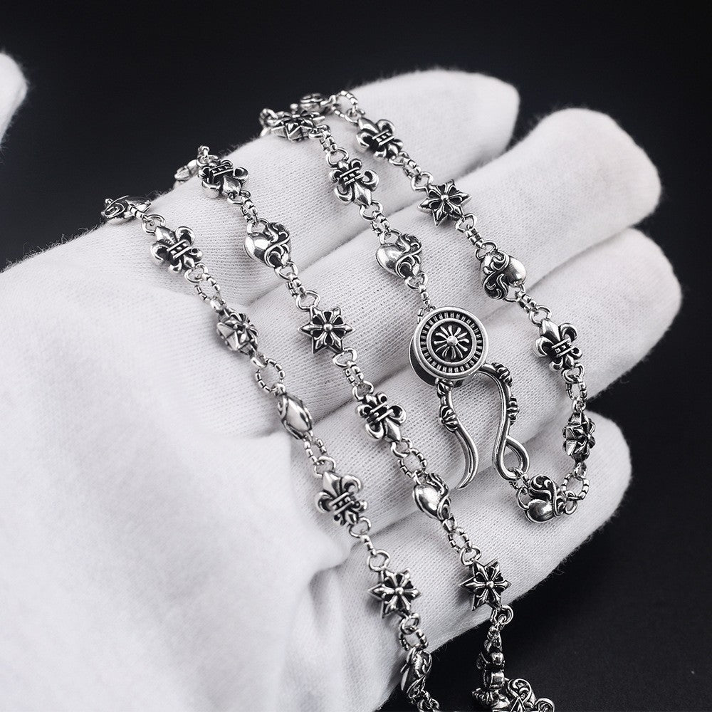 Chrome Hearts anchor love cross necklace