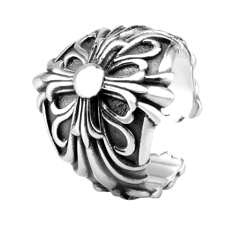 Chrome Hearts s925 sterling silver open cross ring