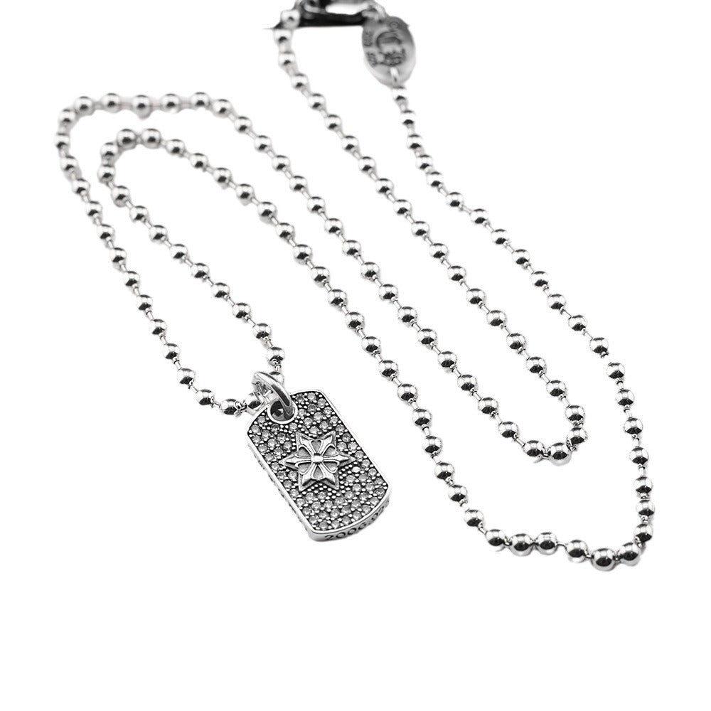 Chrome Hearts six-pointed star sword inlaid with diamonds pendant