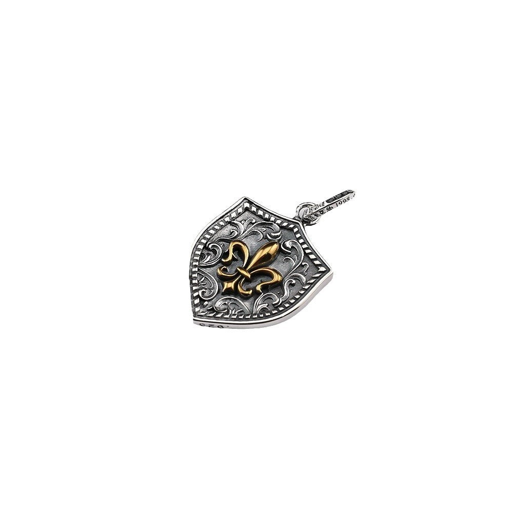 Chrome Hearts gold anchor shield pendant