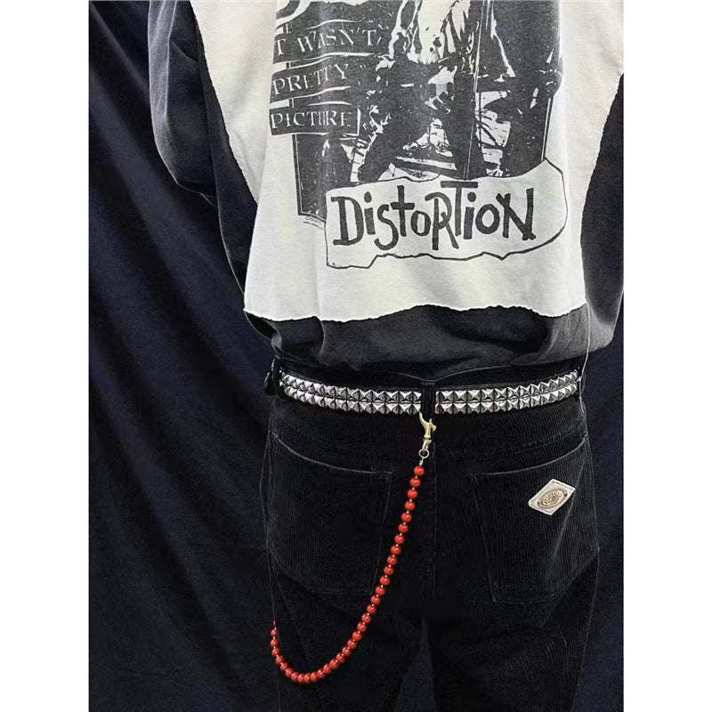 Chrome Hearts pure copper red agate trouser chain