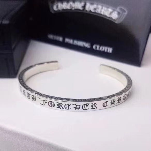 Chrome Hearts retro classic cross flower Scroll Label open bracelet