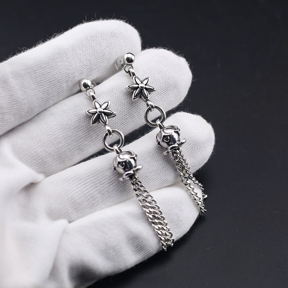 Chrome Hearts distressed six-pointed star earrings