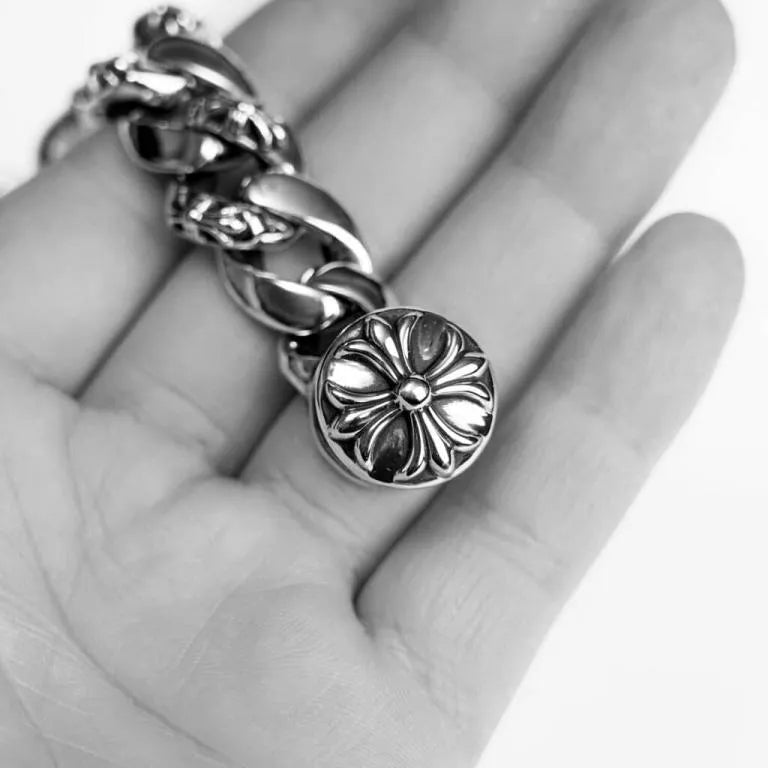 Chrome Hearts Dagger ID Fancy Link Clip Bracelet