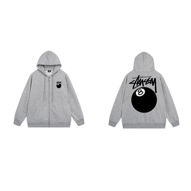 Stussy Hoodie Zip-Up Cardigan Fleece Hooded Sweater