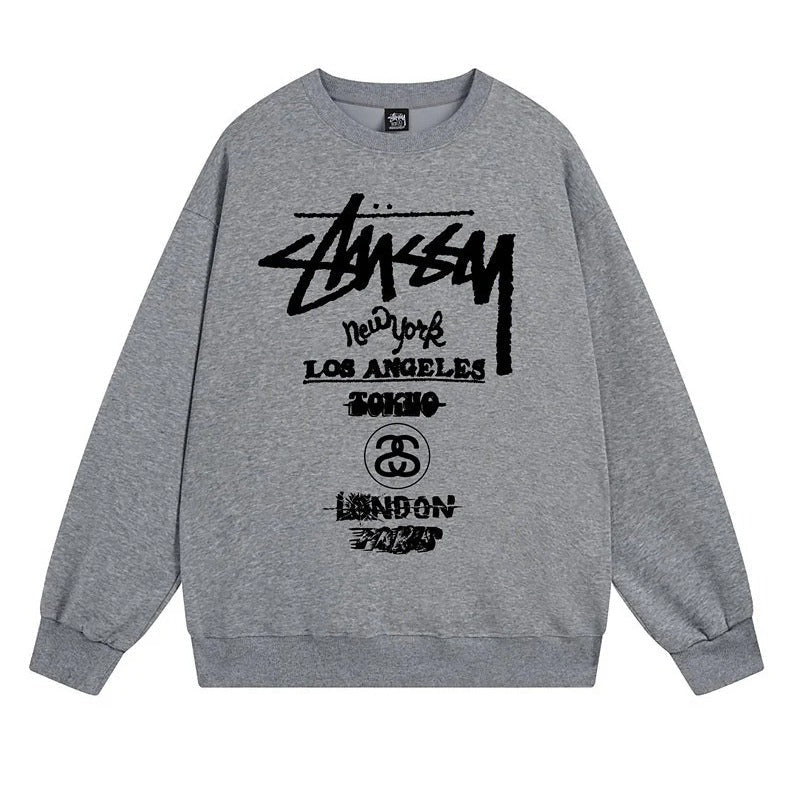 Stussy Sweatshirts Autumn/Winter Fleece Couple Sweatshirts