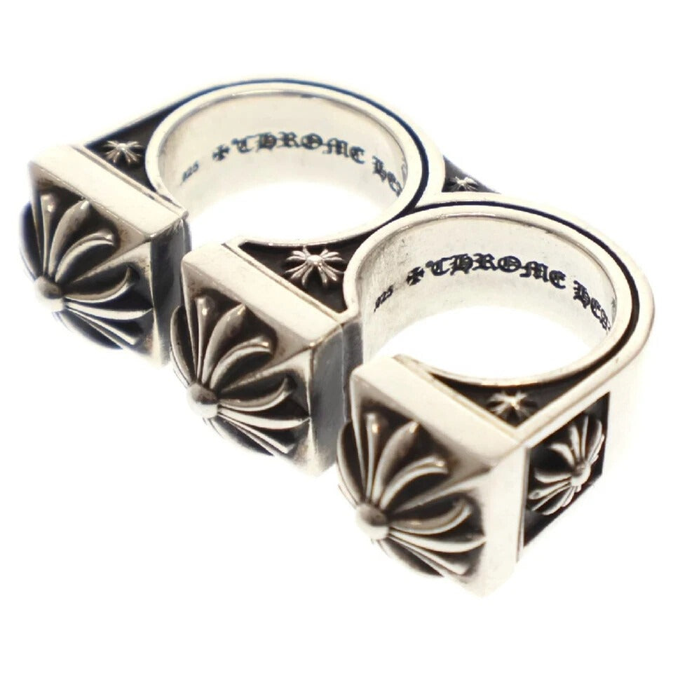 Chrome Hearts Double Brass Knuckles Silver Ring