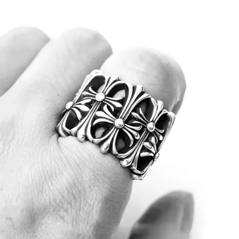 chrome hearts 925 silver retro Cemetry ring